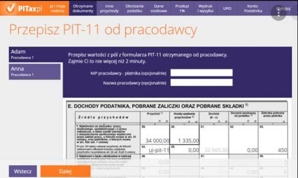 Przepisanie PIT-11 w programie
